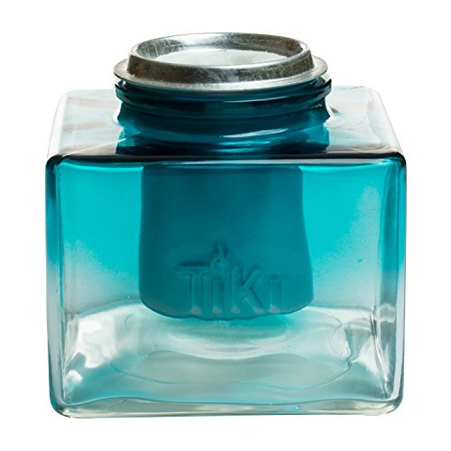 TIKI Brand 5  Clean Burn Glass Ombre Ice Table Torch  Teal