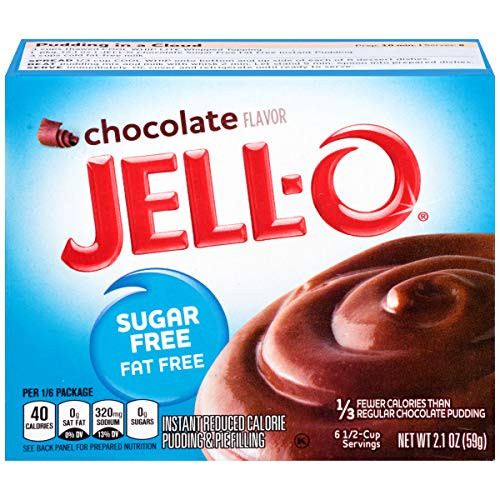 Jell O Sugar Free Chocolate Instant Pudding Mix 2 1 Ounce Box  Pack of 6