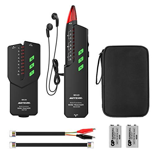 Wire Tracker  Meterk RJ11 RJ45 Multifunctional Cable Tester Line Finder with NCV Probe for Wire Tracer Toner Ethernet LAN Network Cable Collation  Telephone Line Tester  Continuity Checking