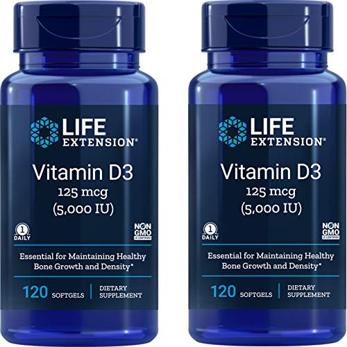 Life Extension Vitamin D3 5000 IU 120 Softgels Pack of 2 Life Extension Vitamin D3 5000 IU 120 Softgels Pack of 2