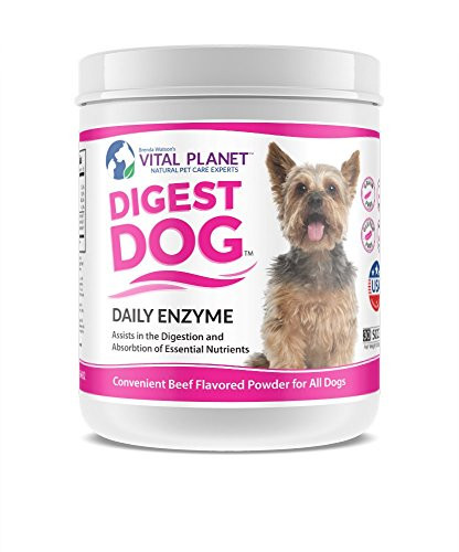 Vital Planet Digest Dog   Digestive Support for Dogs   Powerful Digestive Enzyme Blend for Dogs   111 Grams 30 Scoops