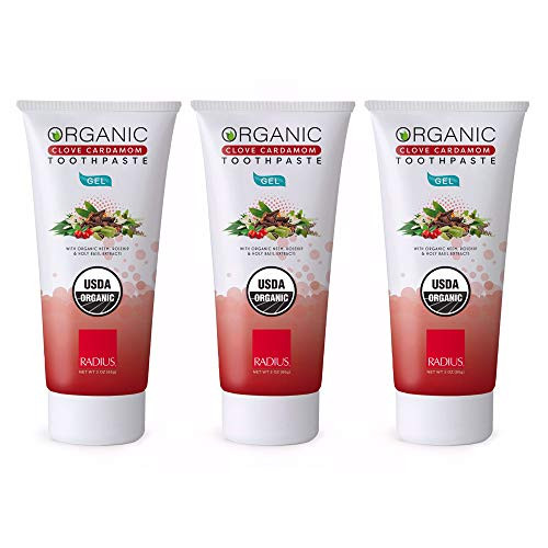 RADIUS   Organic Gel Toothpaste   Clove Cardamom  3 oz    3 Pack