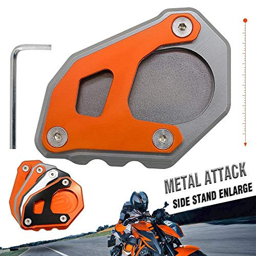 motorcycle kickstand side stand enlarger extension enlarger pate pad For KTM 1050 ADVENTURE 1190 ADVENTURE R 2014 2019 1090 ADVENTURE R 2016 2019 1290 SUPER ADVENTURE 2014 2016 Grey   Orange
