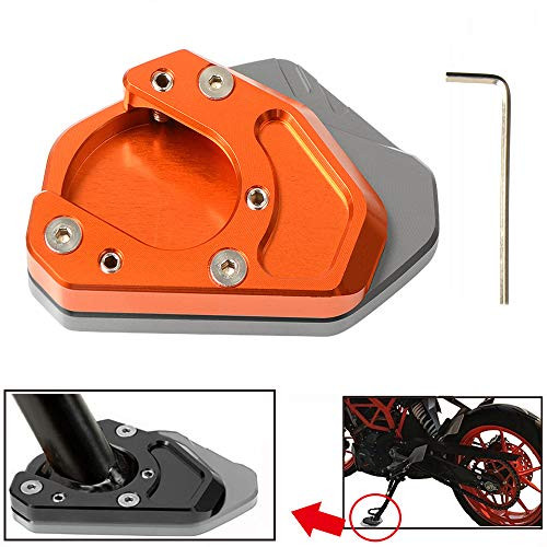 Motorcycle Kickstand Side Stand Enlarger Extension Enlarger Pate Pad For KTM 125 200 250 390 690 Duke 690 Enduro 950 Adventure 990 Adventure 990 Supermoto RC 125 200 250 390 Titanium Orange