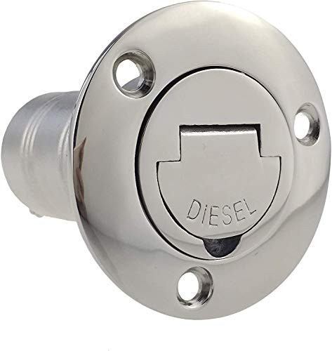 ISURE MARINE 1 1 2  38mm  Boat Diesel Deck Fill Filler with Keyless Cap 1 1 2  Marine Mirror  Polished 316 Stainless Steel Hardware for Boat Yacht Caravan