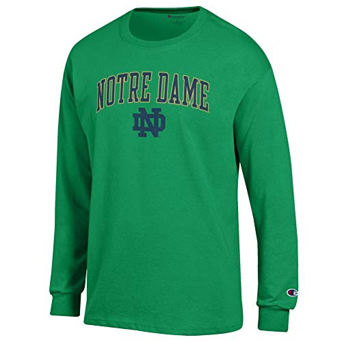 Elite Fan Shop Notre Dame Fighting Irish Long Sleeve Tshirt Arch Kelly Green   Large