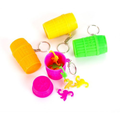 Basic Fun Mini Game Barrel of Monkeys Keychain