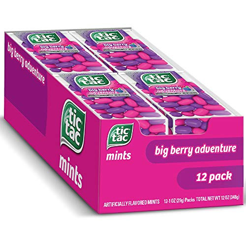 Tic Tac Fresh Breath Mints  Big Berry Adventure  Bulk Hard Candy Mints  1 oz Singles  12Count