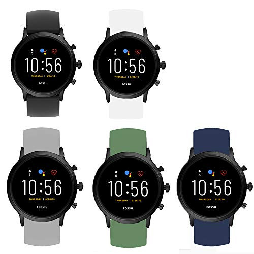 Compatible for Fossil Carlyle Hr Bands Blueshaw Sport Silicone Replacement Strap for Fossil GEN 5 Carlyle HR Fossil Garrett Gen 5 Fossil Gen 4 Explorist HR 5 Pack Compatible for Fossil Carlyle Hr Bands Blueshaw Sport Silicone Replacement Strap for Fossil GEN 5 Carlyle HR Fossil Garrett Gen 5 Fossil Gen 4 Explorist HR 5 Pack