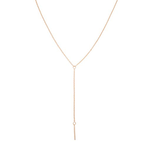 HONEYCAT Lariat Bar Necklace in 18k Rose Gold Plate   Minimalist  Delicate Jewelry  Rose Gold