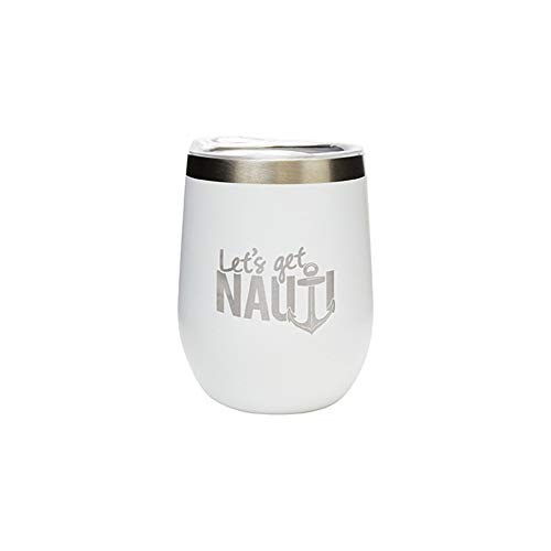 Carson 36108 Let s Get Nauti Stemless Wine Tumbler  12 oz  White