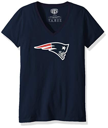 OTS NFL New England Patriots Women s Rival V Neck Tee  Logo  X Large