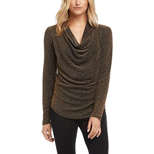 Karen Kane Drape Neck Top Gold XL