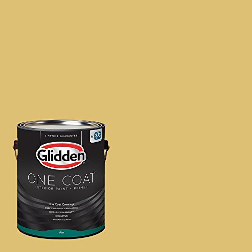 Glidden Interior Paint   Primer  Yellow Interior Paint  Tropical Siesta  One Coat  Flat  1 Gallon