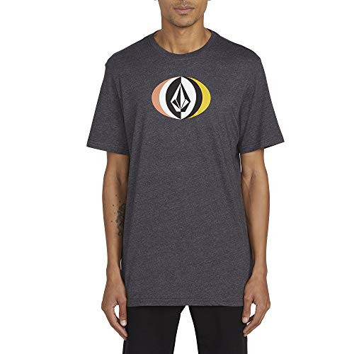 Volcom Men s Layer Round Short Sleeve Tee  Heather Black  Small