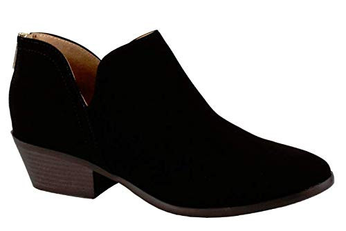 City Classified Women s Ankle Bootie Side V Black Suede 6 5