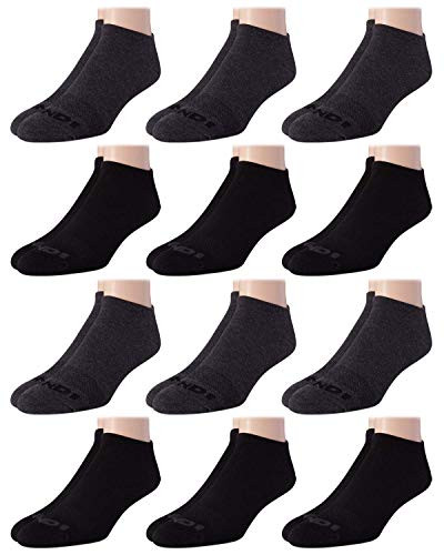 AND1 Men s Athletic Arch Compression Cushion Comfort Low Cut Socks  12 Pack   Size Shoe Size  6 12 5  Black Gray