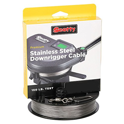 Scotty 1001K Premium Stainless Steel Replacement Downrigger Cable with Kit  300 Feet