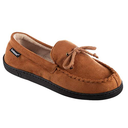 isotoner mens Whipstitch Gel Infused Memory Foam Moccasin  Cognac  9 5 10 5 US