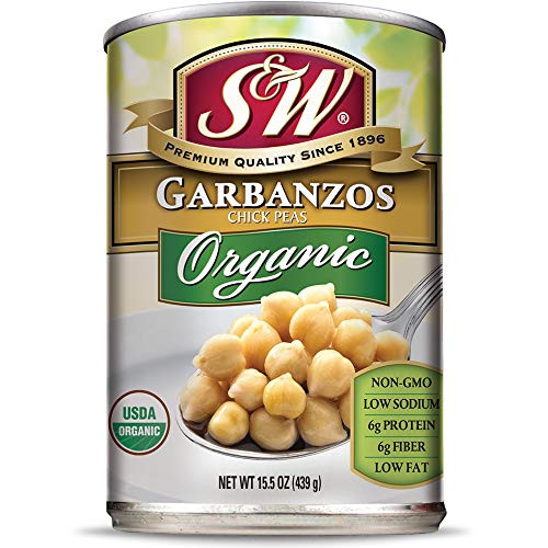 S   W   Organic Garbanzo Beans  15 5 Ounce Can  Pack Of 8   Canned Beans