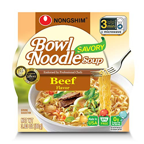 NongShim Bowl Noodle Soup  Beef  3 03 Ounce  Pack of 12