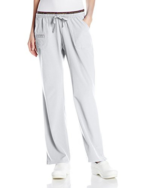 HeartSoul Scrubs Women s Break On Through  heart Breaker  Low Rise Drawstring Pant  White  X Large Tall