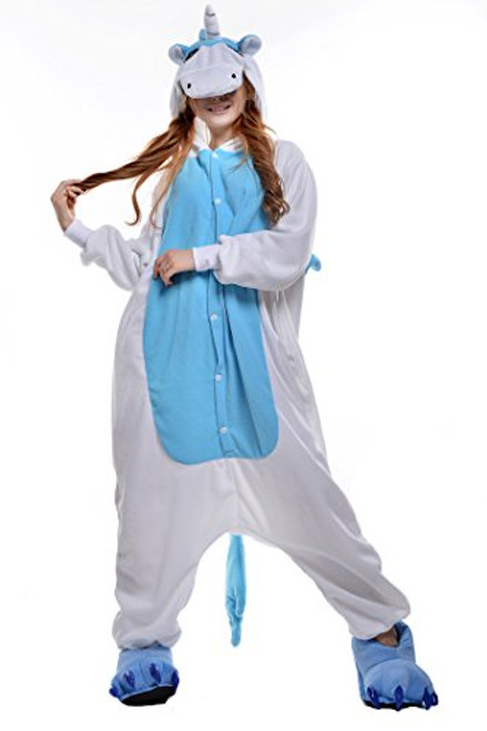 CANASOUR Adult Unicorn Onesie Pajamas Cosplay Costumes Anime Outfit  M  Blue
