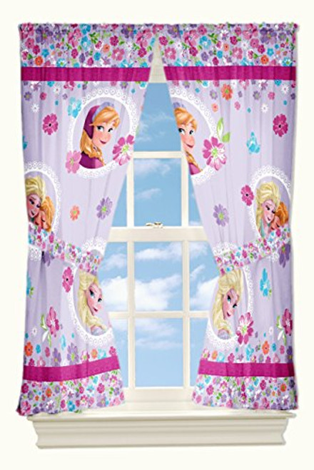 Disney Frozen Blooms Microfiber Drapes, 82 by 63-Inch Disney Frozen Blooms Microfiber Drapes, 82 by 63-Inch