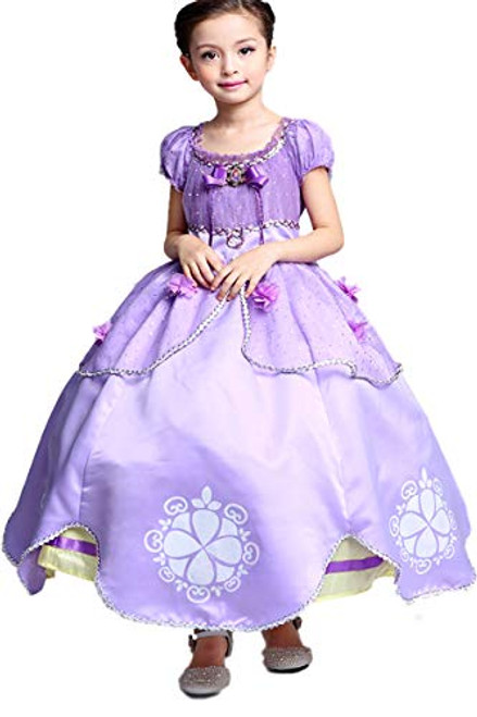 Little Girls Princess Sofia Costume Dress up Cosplay Fancy Party Dress  3T 4T 110  Purple