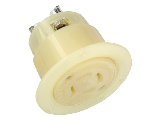 Leviton 2466 20 Amp, 347/600 Volt- 3PY, Flanged Outlet Locking Receptacle, Industrial Grade, Non-Grounding, White Leviton 2466 20 Amp, 347/600 Volt- 3PY, Flanged Outlet Locking Receptacle, Industrial Grade, Non-Grounding, White