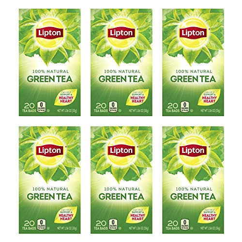 Lipton Tea Bags 100 Natural Green Tea Can Help Support a Healthy Heart 1 06 oz 20 Count  Pack of 6