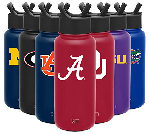 Simple Modern NCAA Alabama Crimson Tide 32oz Water Bottle with Straw Lid Insulated Stainless Steel Summit