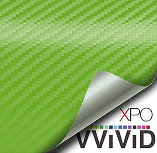 VViViD XPO Lime Green Dry Carbon Fiber Vinyl Wrap Roll with Air Release Technology  3ft x 5ft