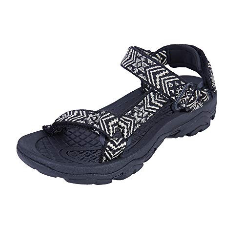 Colgo Women s Sport Sandals Comfort Classic Athletic Hiking Sandals with Arch Support Outdoor Wading Beach Water Shoes  Black Pattern  6