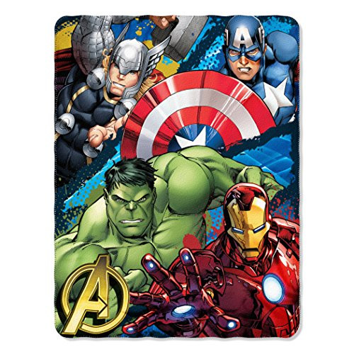 Marvel s Avengers   Defend Earth  Fleece Throw Blanket  45 x 60   Multi Color