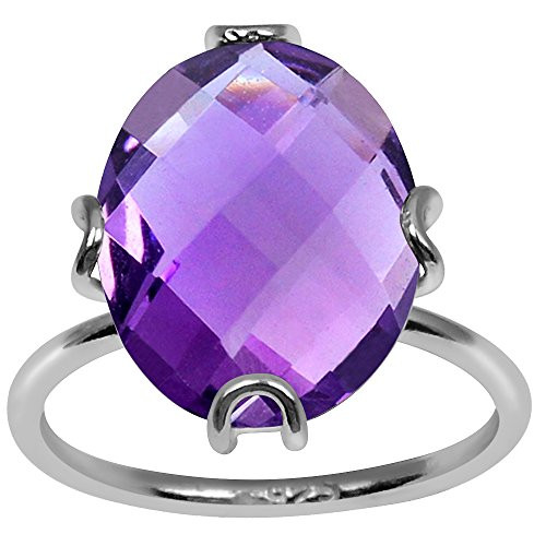 7 60 Ct Oval Purple Amethyst Solitaire 925 Sterling Silver Ring For Women By Orchid Jewelry   A Perfect Birthstone For February