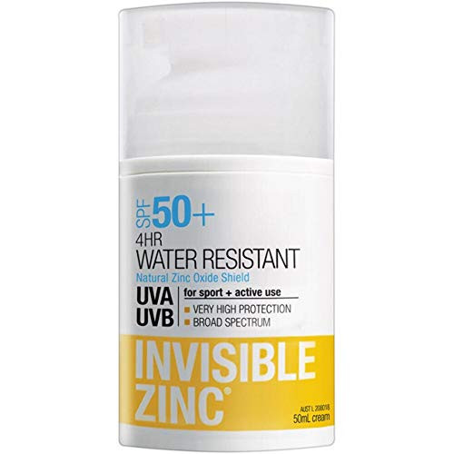 Invisible Zinc 4hour Water Resistant SPF50  UVA UVB 50ml by Ganehill