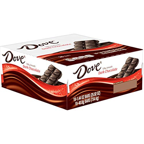 Dove Dark Chocolate Singles Size Candy Bar 1 44 Ounce Bar 18 Count Box