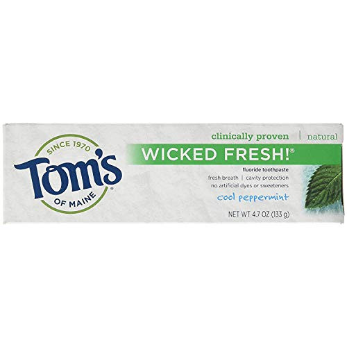 Tom s of Maine Natural Wicked Fresh Fluoride Toothpaste Cool Peppermint 4 70 oz  Pack of 3