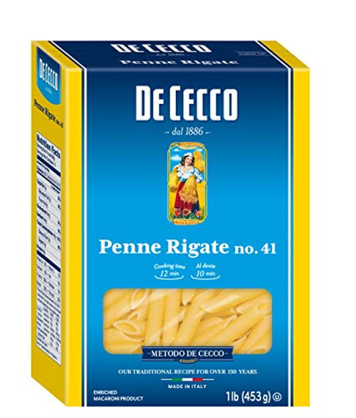 De Cecco Semolina Pasta Penne Rigate No 41 1 Pound Pack of 12 De Cecco Semolina Pasta Penne Rigate No 41 1 Pound Pack of 12