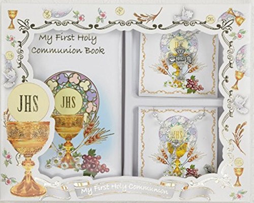 My First Holy Communion Girls Gift Set with Prayer Book Rosary and Cross Pendant My First Holy Communion Girls Gift Set with Prayer Book Rosary and Cross Pendant