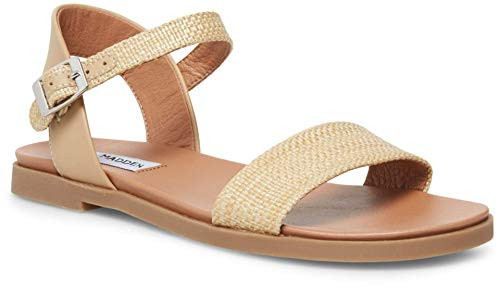 Steve Madden Dina Flat Sandals Natural Raffia 8 M