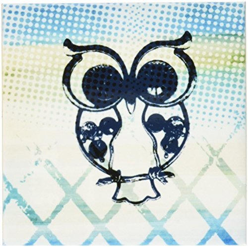 3dRose cst 152060 3 Aqua Owl Steam Punk Retro Art Ceramic Tile Coasters  Set of 4