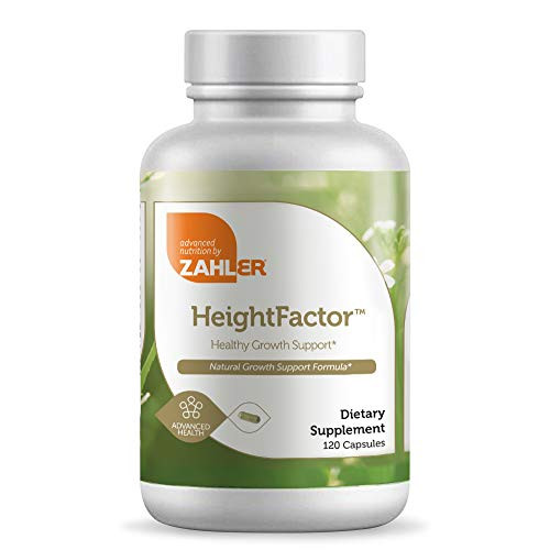 Zahler HeightFactor  Healthy Height Supplement  Contains Zinc 50mg  Pantothenic Acid  Vitamin C and More  Natural Growth Supplement for Growing Taller  Certified Kosher  120 Capsules