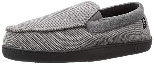 isotoner Men s Corduroy Gel Infused Memory Foam Moccasin  Ash  Large