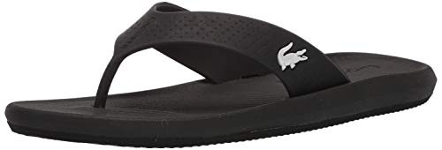 Lacoste Men s Croco Slide Sandal  Black White  7 Medium US