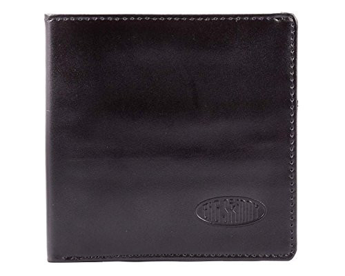 Big Skinny Men s World Leather Bi Fold Slim Wallet  Holds Up to 35 Cards  Black