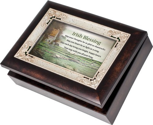 Cottage Garden Irish Blessing May Your Thoughts Burlwood Jewelry Music Box Plays Irish Eyes Cottage Garden Irish Blessing May Your Thoughts Burlwood Jewelry Music Box Plays Irish Eyes