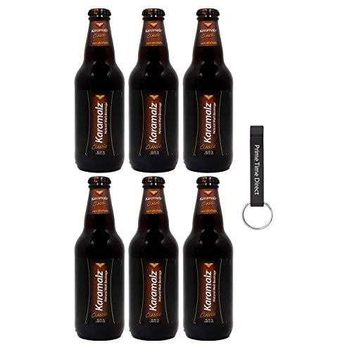 Karamalz Malt Classic  Non Alcohoic Beverage  11oz   6 Pack  Bottles Bundled with PrimeTime Direct Keychain Bottle Opener in a PTD Sealed Box