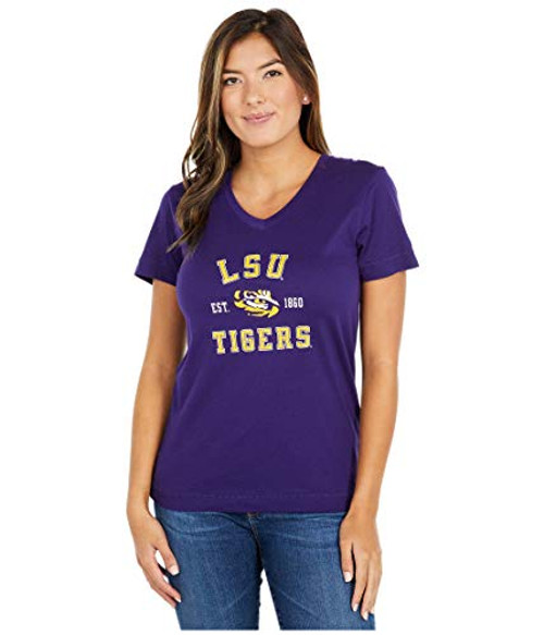 Champion College LSU Tigers University 2 0 V Neck T Shirt Champion Purple SM Champion College LSU Tigers University 2 0 V Neck T Shirt Champion Purple SM
